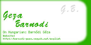 geza barnodi business card