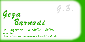 geza barnodi business card